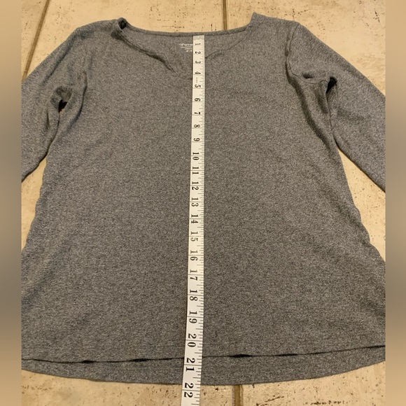 Segments Grey 3/4 Sleeve V-Neck Tunic Top - 100% Cotton M/M - Picture 6 of 6